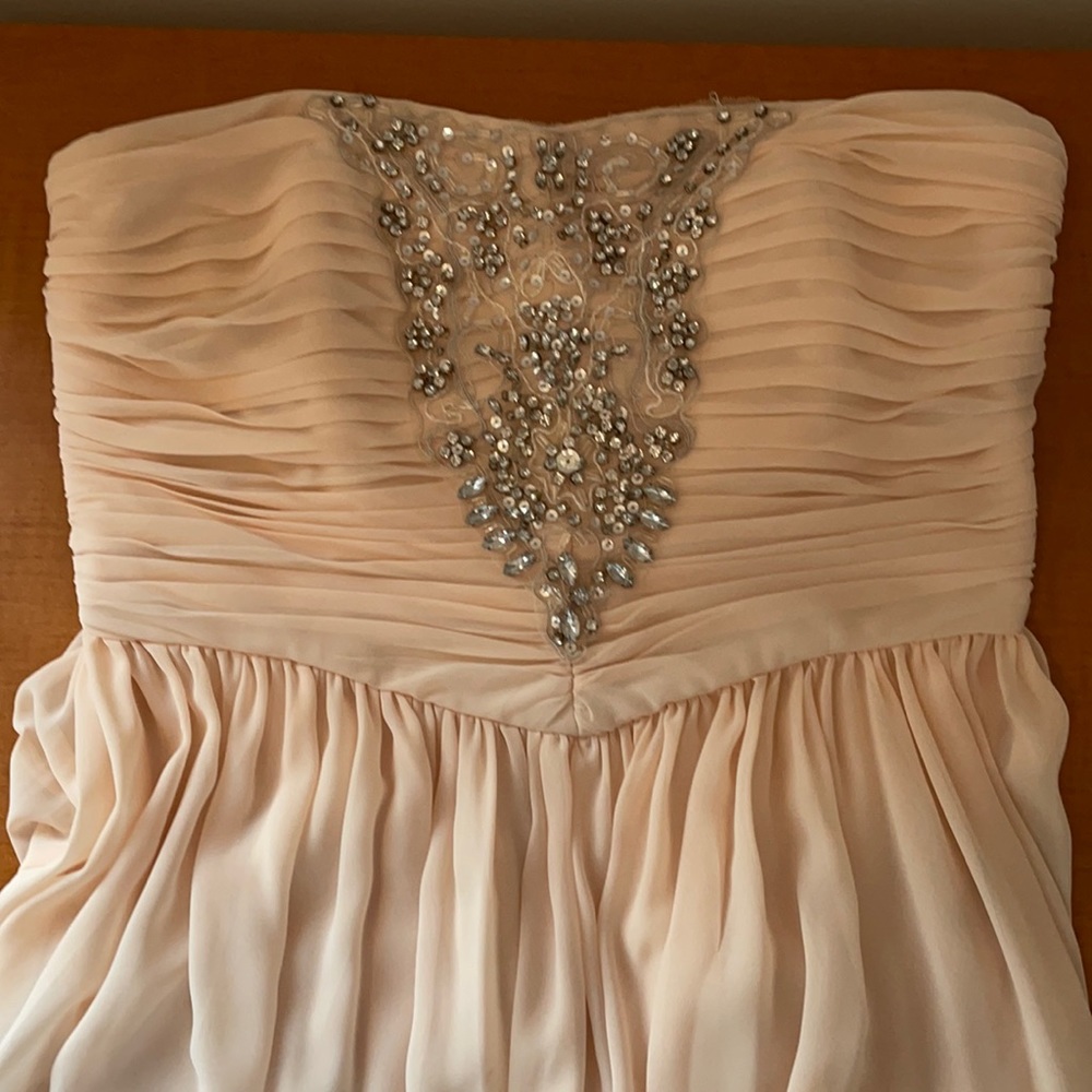 Blush pink strapless gown